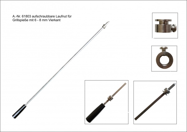 Externe Laufnut für 8mm Grillspieße
